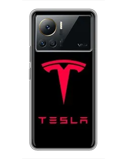 Чехол для Infinix Note 12 Pro (4G) с картинкой «Tesla Red Logo»