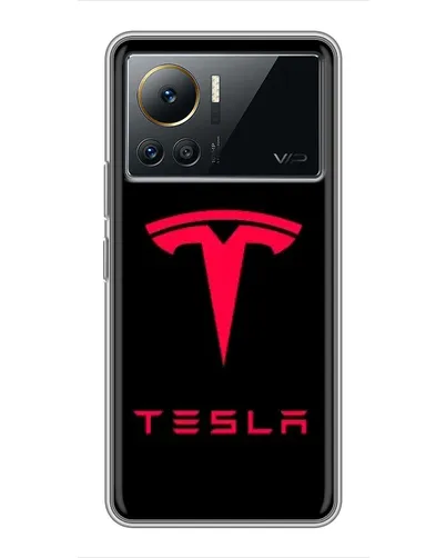 Чехол для Infinix Note 12 Pro (4G) с картинкой «Tesla Red Logo»