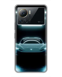 Чехол для Infinix Note 12 Pro (4G) с картинкой «Tesla в неоне»
