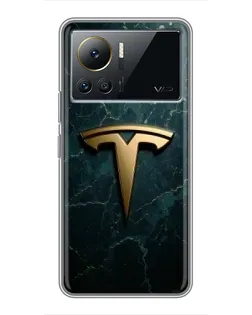Чехол для Infinix Note 12 Pro (4G) с картинкой «Мраморная Tesla Gold»
