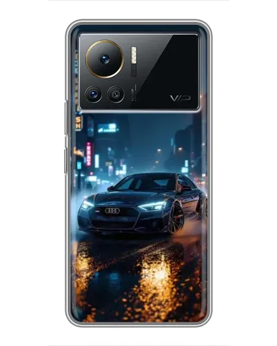 Чехол для Infinix Note 12 Pro (4G) с картинкой «Ночной город и Audi»