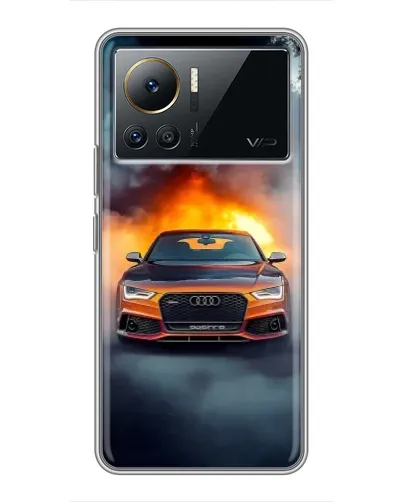 Чехол для Infinix Note 12 Pro (4G) с картинкой «Audi в огненном дыму»