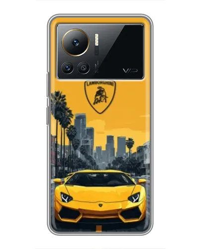 Чехол для Infinix Note 12 Pro (4G) с картинкой «Желтый Lamborghini город»