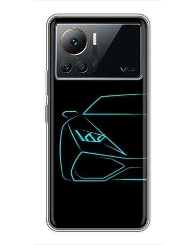 Чехол для Infinix Note 12 Pro (4G) с картинкой «Голубой силуэт Lamborghini»