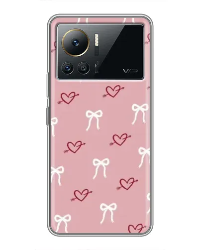 Чехол для Infinix Note 12 Pro (4G) с картинкой «Сердца и банты»