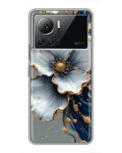 Чехол для Infinix Note 12 Pro (4G) с картинкой «Белый цветок и золотой флюид» Чехол для Infinix Note 12 Pro (4G) с картинкой «Белый цветок и золотой флюид»