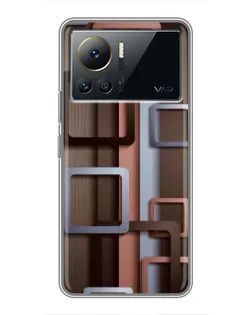 Чохол для Infinix Note 12 Pro (4G) з картинкою «Коричневі об'ємні квадрати»