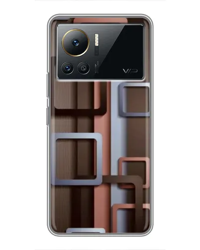Чехол для Infinix Note 12 Pro (4G) с картинкой «Коричневые объемные квадраты»
