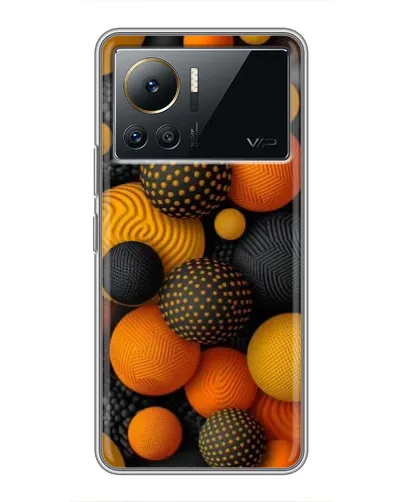 Чехол для Infinix Note 12 Pro (4G) с картинкой «Объемные оранжевые сферы»
