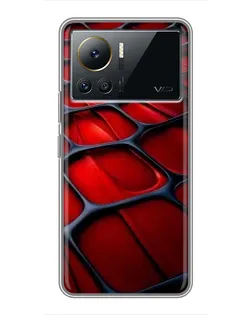 Чехол для Infinix Note 12 Pro (4G) с картинкой «Красная глянцевая сетка»