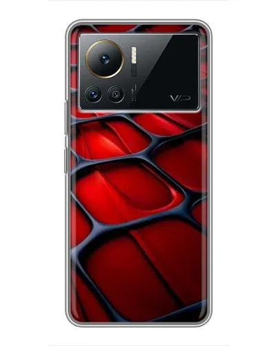 Чехол для Infinix Note 12 Pro (4G) с картинкой «Красная глянцевая сетка»