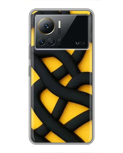 Чехол для Infinix Note 12 Pro (4G) с картинкой «Черное желтое переплетение»