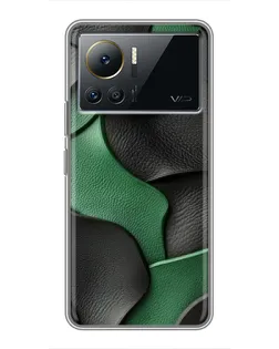 Чехол для Infinix Note 12 Pro (4G) с картинкой «Зеленые кожаные волны»