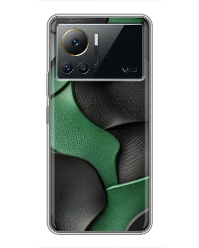 Чехол для Infinix Note 12 Pro (4G) с картинкой «Зеленые кожаные волны»