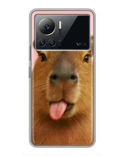 Чехол для Infinix Note 12 Pro (4G) с картинкой «Капибара с языком»
