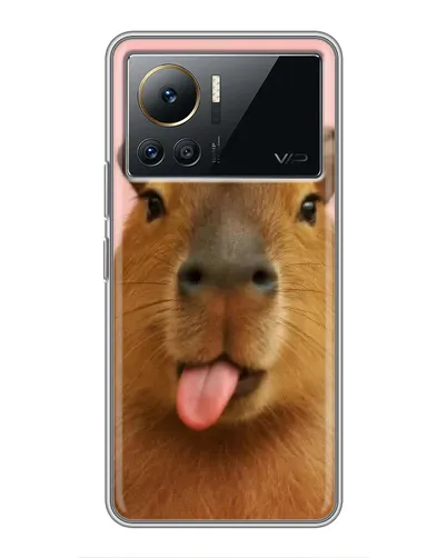 Чехол для Infinix Note 12 Pro (4G) с картинкой «Капибара с языком»