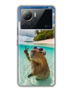 Чехол для Infinix Note 12 Pro (4G) с картинкой «Капибара на море»
