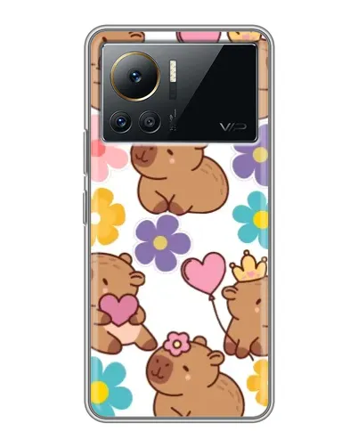 Чехол для Infinix Note 12 Pro (4G) с картинкой «Цветочный паттерн капибар»