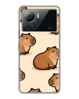 Чехол для Infinix Note 12 Pro (4G) с картинкой «Паттерн милых капибар»