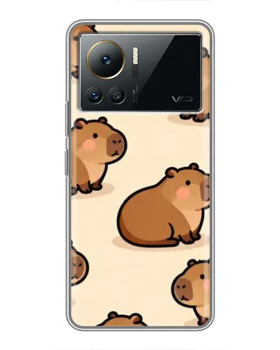 Чехол для Infinix Note 12 Pro (4G) с картинкой «Паттерн милых капибар»