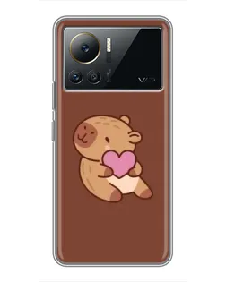 Чехол для Infinix Note 12 Pro (4G) с картинкой «Капибара с сердцем»