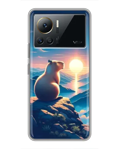 Чехол для Infinix Note 12 Pro (4G) с картинкой «Закат солнца с капибарой»