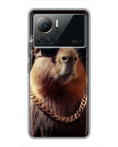 Чехол для Infinix Note 12 Pro (4G) с картинкой «Капибара золотая цепь»