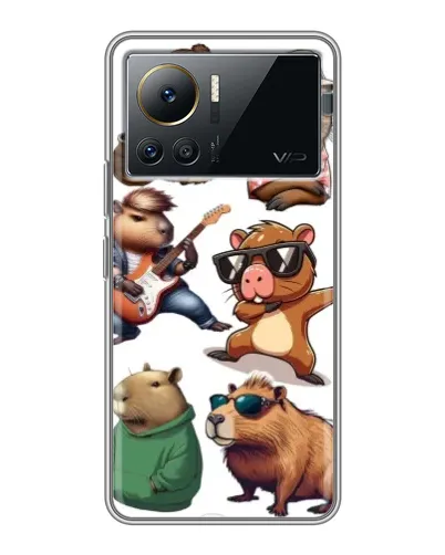 Чехол для Infinix Note 12 Pro (4G) с картинкой «Крутые капибары музыканты»