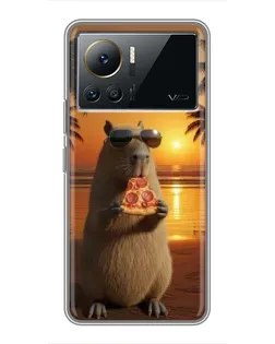 Чехол для Infinix Note 12 Pro (4G) с картинкой «Капибара с пиццей»