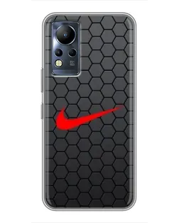 Чохол для Infinix Note 12 з картинкою «Nike — карбонова сітка»