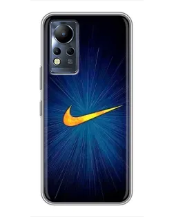 Чехол для Infinix Note 12 с картинкой «Синий пульс Nike»