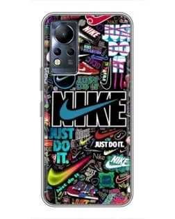 Чехол для Infinix Note 12 с картинкой «Яркий коллаж Nike»