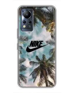 Чехол для Infinix Note 12 с картинкой «Тропический принт Nike»