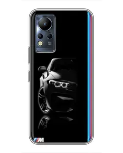 Чехол для Infinix Note 12 с картинкой «Силуэт BMW в темноте»