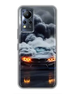 Чехол для Infinix Note 12 с картинкой «BMW в дыму»