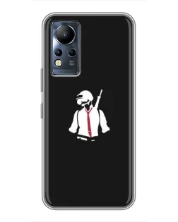 Чехол для Infinix Note 12 с картинкой «PUBG — силуэт воина»