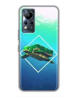 Чехол для Infinix Note 12 с картинкой «Черепаха Minecraft»