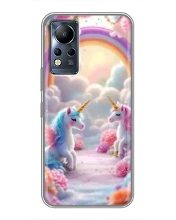 Чохол для Infinix Note 12 з картинкою «Веселка і єдинороги»