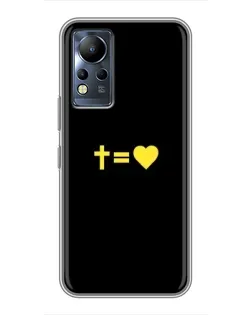 Чехол для Infinix Note 12 с картинкой «Сердце и Крест»