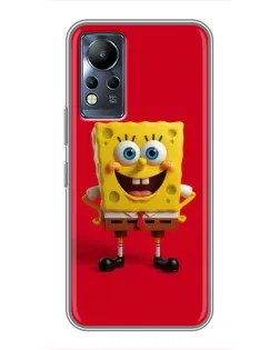 Чохол для Infinix Note 12 з картинкою «Спанч Боб на червоному»