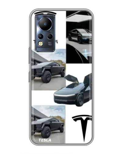Чохол для Infinix Note 12 з картинкою «Колаж Cybertruck Tesla»