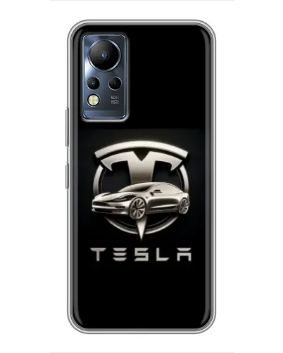 Чохол для Infinix Note 12 з картинкою «Tesla — срібне авто»
