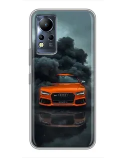 Чехол для Infinix Note 12 с картинкой «Audi в облаках дыма»