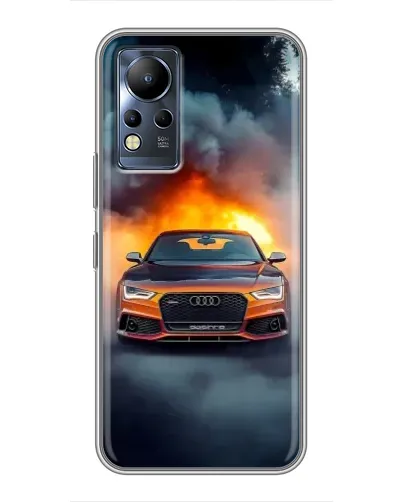 Чехол для Infinix Note 12 с картинкой «Audi в огненном дыму» Чехол для Infinix Note 12 с картинкой «Audi в огненном дыму»