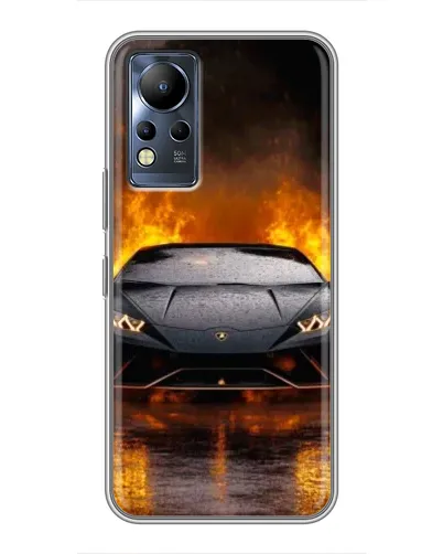 Чехол для Infinix Note 12 с картинкой «Lamborghini в огне»