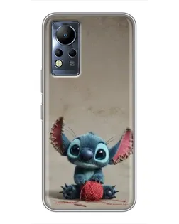 Чехол для Infinix Note 12 с картинкой «Стич на коричневом фоне»