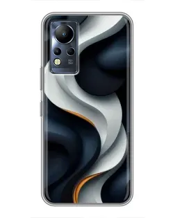 Чохол для Infinix Note 12 з картинкою «Об'ємні чорно-білі стрічки»
