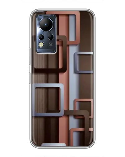 Чохол для Infinix Note 12 з картинкою «Коричневі об'ємні квадрати»