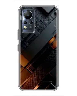Чохол для Infinix Note 12 з картинкою «Чорні геометричні блоки»