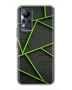 Чохол для Infinix Note 12 з картинкою «Зелені геометричні лінії»